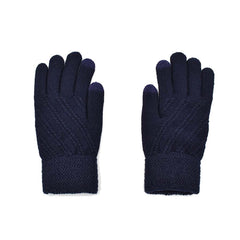 GUANTES TEJIDO DIAGONAL CON TOUCH AZUL