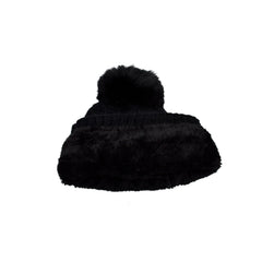 GORRO TEJIDO CLÁSICO CON POMPÓN NEGRO