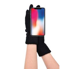 GUANTES DISEÑO TRENZADO CON TOUCH NEGRO