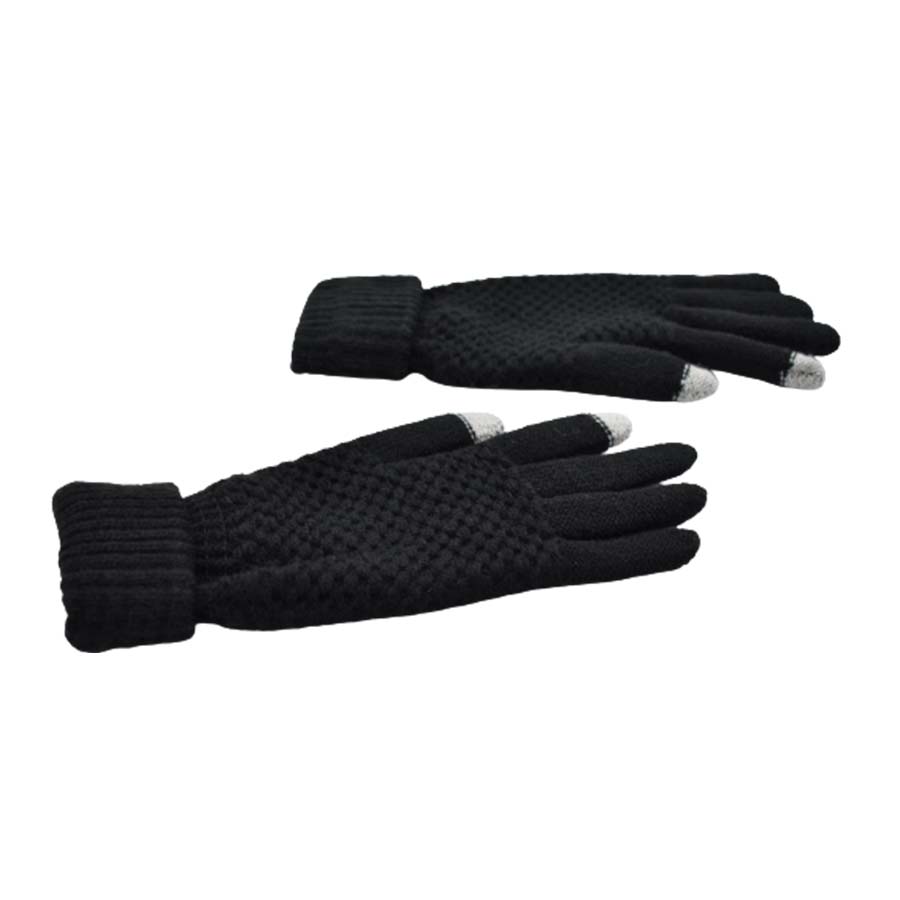 GUANTES TEJIDO BLOQUES TOUCH GRIS