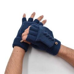 GUANTES MITONES CON CAPUCHA AZUL MARINO