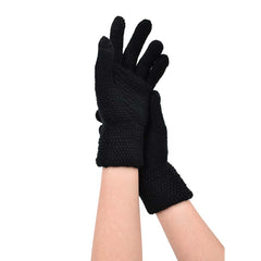 GUANTES DISEÑO TRENZADO CON TOUCH NEGRO