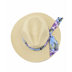 SOMBRERO FEDORA CON MASCADA AZUL