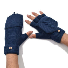 GUANTES MITONES CON CAPUCHA AZUL MARINO