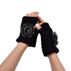 GUANTES MITONES CORTOS CON POMPÓN