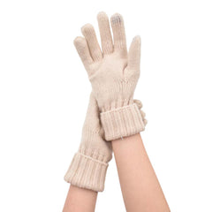 GUANTES TIPO CARDIGAN BEIGE CLARO