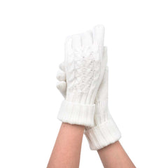 GUANTES TIPO CARDIGAN BLANCO