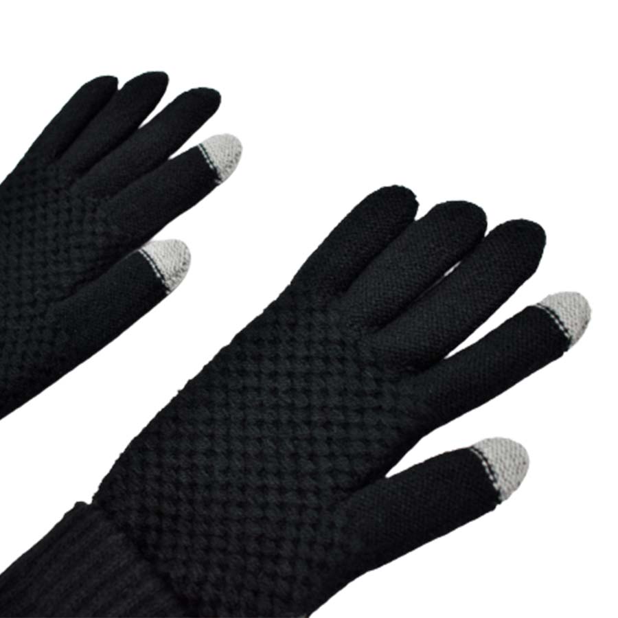 GUANTES TEJIDO BLOQUES TOUCH GRIS