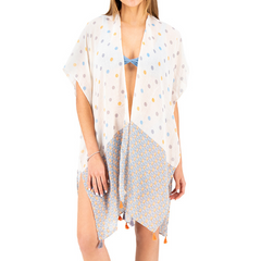 KIMONO DE PLAYA DISEÑO LUNARES