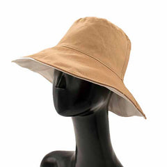 GORRO BUCKET DOBLE VISTA BEIGE Y CAMEL