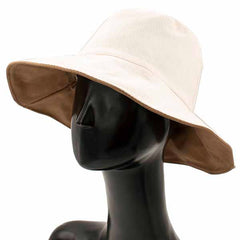 GORRO BUCKET DOBLE VISTA BEIGE Y CAMEL