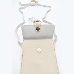 BOLSA CROSSBODY BEIGE CON COLGANTE