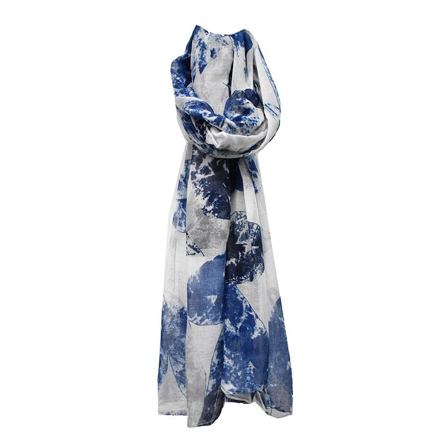 SP!CE | Pashmina azul y blanco con diseño tipo tie dye