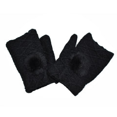 GUANTES MITONES CON POMPÓN NEGRO