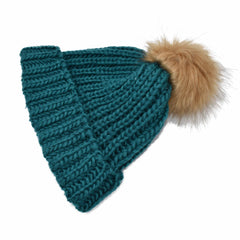 GORRO CLÁSICO INVERNAL JADE POMPÓN CAFÉ